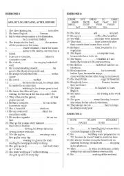 English Worksheet: Exercise on conjunctions and gerund/infinitive