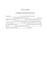 English Worksheet: Correct Tense