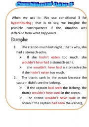English Worksheet: Conditional type 3