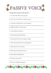 English Worksheet: Passive voice