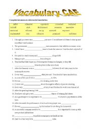 English Worksheet: vocabulary advanced