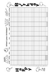 English Worksheet: Happy Birthday chart