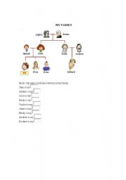 English worksheet: My family