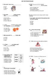 English Worksheet: test for 6th grade-two pages