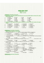 English Test 