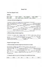 English Worksheet: past simple