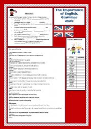 English Worksheet: The Importance of English