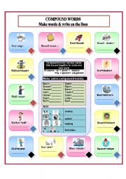 English Worksheet: Compound Words