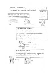 English worksheet: The landscape