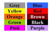English Worksheet: Colours to cut only