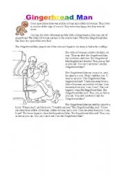 English Worksheet: Gingerbread Man 1