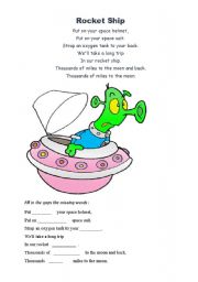 English worksheet: Transports -rhymes about rocket ship