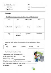 English worksheet: house and family