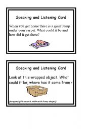 English Worksheet: Speaking and Listening Cards Part 2