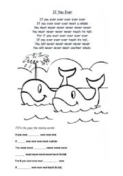 English Worksheet: Rhyme about whale