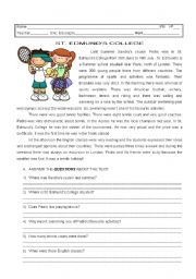 English Worksheet: 2 page testt about SCHOOL and ACTIVITIES & PAST SIMPLE