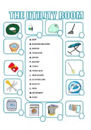 English Worksheet: THE UTILITY ROOM