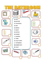 English Worksheet: Furniture and objects The BATHROOM