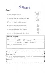 English worksheet: Numbers