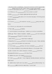 English Worksheet: verb tenses
