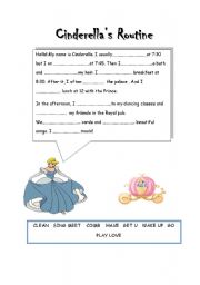 English Worksheet: Cinderellas routine
