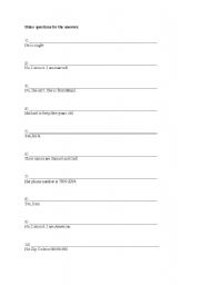 English worksheet: Make Question for the answers