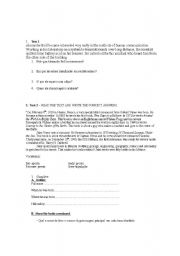 English worksheet: READINGS 1