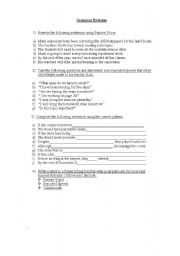 English Worksheet: Grammar Revision