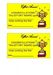 Awards! 6 pages effort award, english language, good behaviour, responsibility, helpful friend