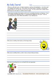 English worksheet: journal