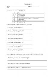 English worksheet: past continuos