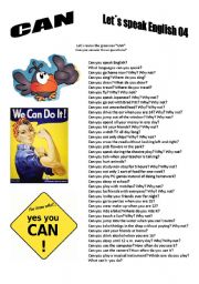 English Worksheet: Revision series 04 - Can