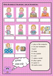 English Worksheet: write the names of the pictures