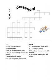 English worksheet: Crossword