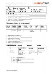 English Worksheet: Days of the week and months