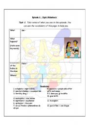 English Worksheet: Simpson_Season 11_Episode 6