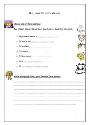 English worksheet: farm animal