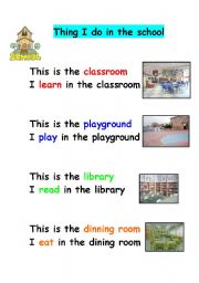 English Worksheet: Things I do in the school