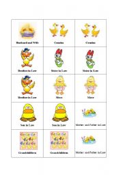 English worksheet: Family members memory part 1