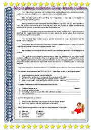 English Worksheet: ADDICTIONS : MOBILE ADDICTION