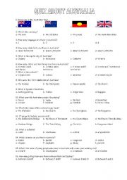 English Worksheet: QUIZ ABOUT AUSTRALIA
