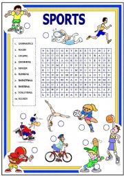 English Worksheet: SPORTS (with key)