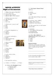 English Worksheet: movie - night at the museum 1