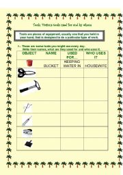 English worksheet: TOOLS