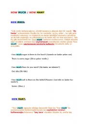 English Worksheet: how much