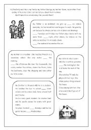 English Worksheet: My familys routine