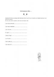 English worksheet: Ice breaker