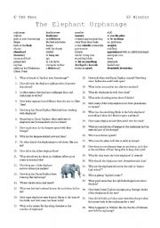 English Worksheet: Elephant Orphanage