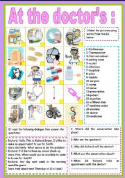 English Worksheet: at the doctor�s