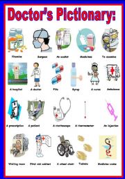 English Worksheet: doctors pictionary